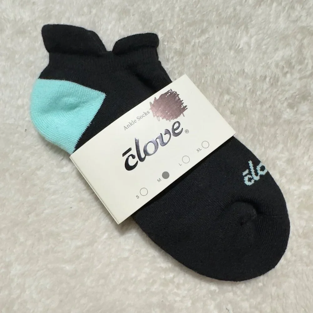 Clove Ankle Socks Black & Mint Medium Lightweight & Comfortable Design women new